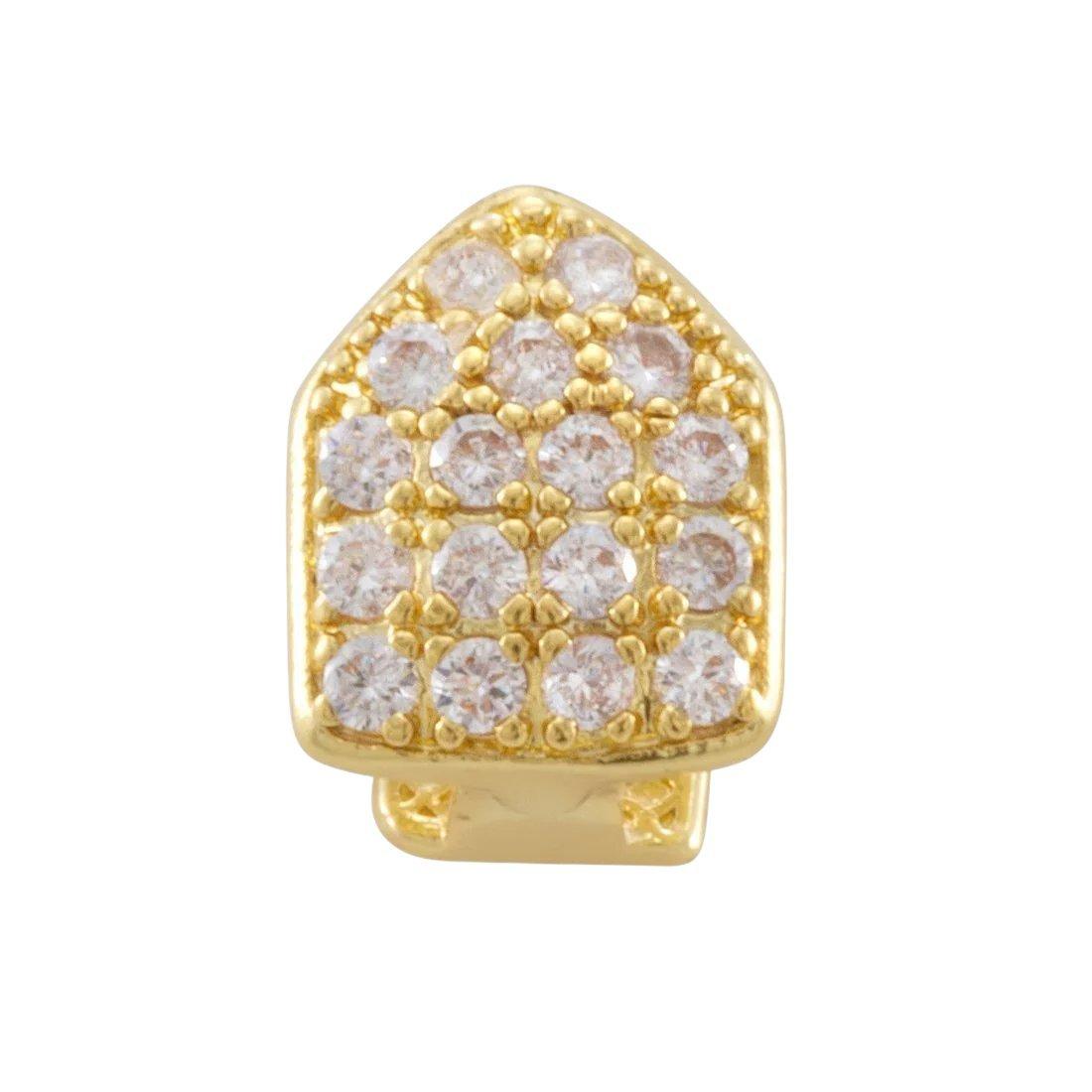 King Ice Iced Single-Tooth Cap Grillz - Gold - GOLD